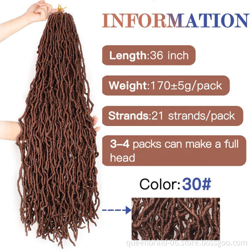 24 inch Ombre Pre-Looped Nu Faux Locs Crochet Braids Hair African Roots Synthetic Soft Locs Braiding Hair Extensions